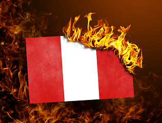 Image showing Flag burning - Peru