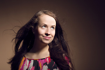 Image showing Fashion portrait of smiling beautiful young girl 