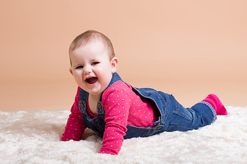 Image showing smiling infant baby