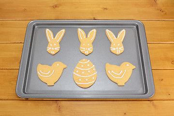 Image showing Easter cookies decorated with white frosting