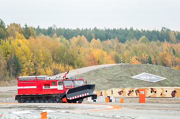 Image showing Fire fighting vehicle MPT-521 moves