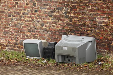 Image showing Old TVs thworn out