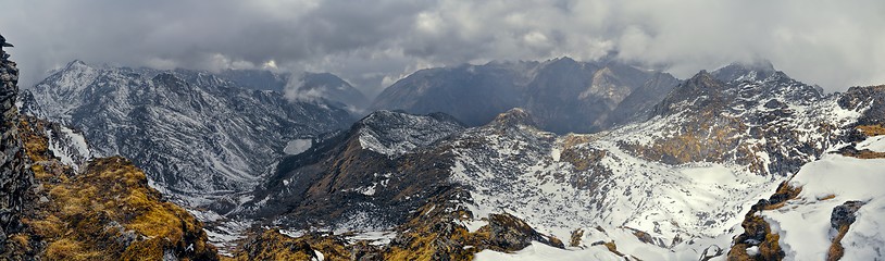 Image showing Mountains and clouds in Arunachal Pradesh, India