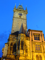 Image showing The town hall clock tower of the Old Town in Prague