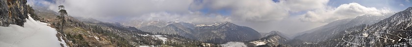 Image showing Mountains and clouds in Arunachal Pradesh, India