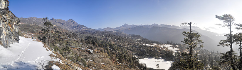 Image showing Mountains and clouds in Arunachal Pradesh, India