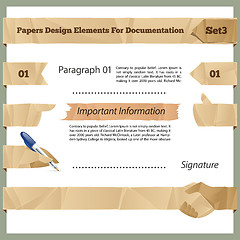 Image showing Crumpled Paper Design Elements For Documentation Set3