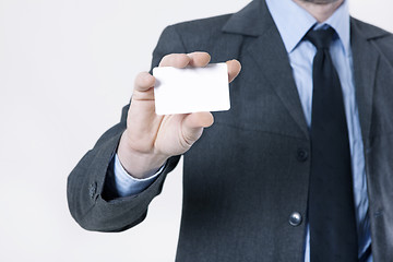 Image showing Hand holding business card