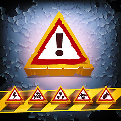 Image showing Grunge Vector Background With Warning Signs