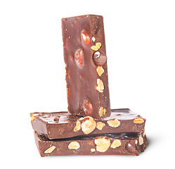 Image showing One vertical to two horizontal chocolate bars