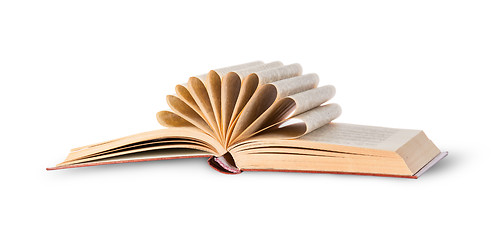 Image showing Open book with folded pages rotated