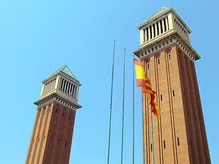 Image showing Venetian towers in Barcelona