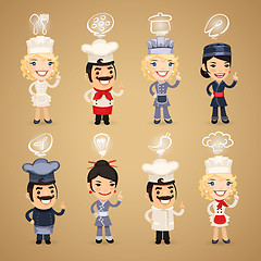 Image showing Chefs with Icons Set