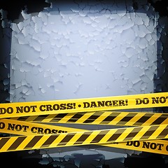 Image showing Grunge Vector Background With Danger Tapes