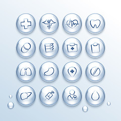 Image showing Medical Icons Set in Drops