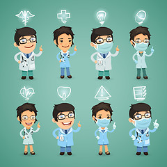 Image showing Doctors with Icons Set