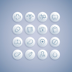 Image showing Set of Medical Icons on Pills