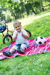 Image showing boy with airpane toy