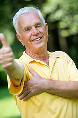 Image showing Portrait of smiling elderly man