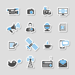 Image showing Media and News Icons Sticker Set