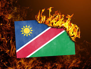 Image showing Flag burning - Namibia