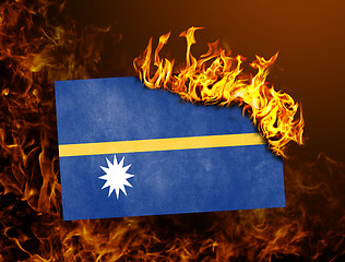 Image showing Flag burning - Nauru