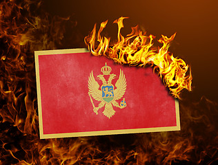 Image showing Flag burning - Montenegro