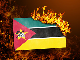 Image showing Flag burning - Mozambique