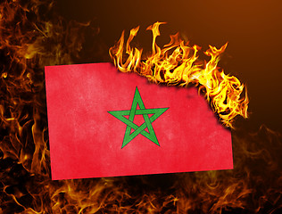 Image showing Flag burning - Morocco