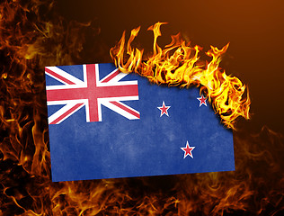 Image showing Flag burning - New Zealand