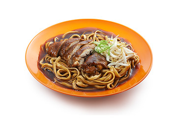 Image showing Fried Noodle with roast chicken 