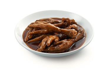 Image showing Chicken finger cook with black sauce