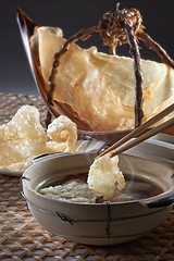 Image showing Fish maw soup table set