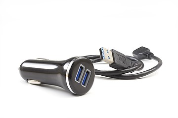 Image showing Two port USB car charger