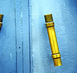 Image showing gold  metal rusty      morocco in africa the old blue