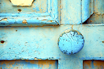 Image showing morocco in africa the old wood    rusty safe padlock 