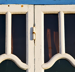 Image showing  window in morocco africa and old construction wal brick histori