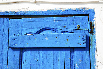 Image showing morocco in africa the old wood  facade rusty safe padlock 