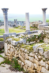 Image showing volubilis in morocco africa the old   monument and site