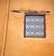 Image showing  window in morocco africa and old construction wal brick histori