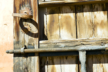 Image showing metal rusty  brown     in africa the old   home and safe padlock