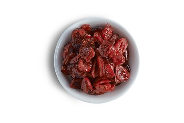 Image showing Bowl of cranberry fruit