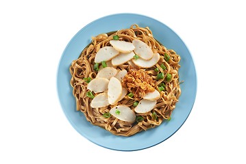 Image showing Fried noodle with fish cake 