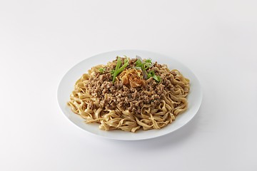 Image showing Fried Noodle with minced pork fried 