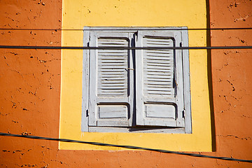 Image showing  window in morocco africa and old construction wal brick histori