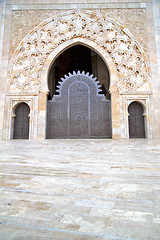 Image showing historical in  antique building door marble