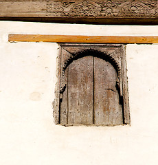 Image showing  window in morocco africa and old construction wal brick histori