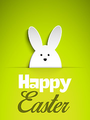 Image showing Happy Easter Rabbit Bunny on Green Background