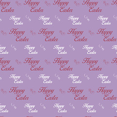 Image showing Happy Easter Letter Purple Seamless Background