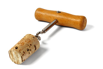 Image showing Corkscrew with cork